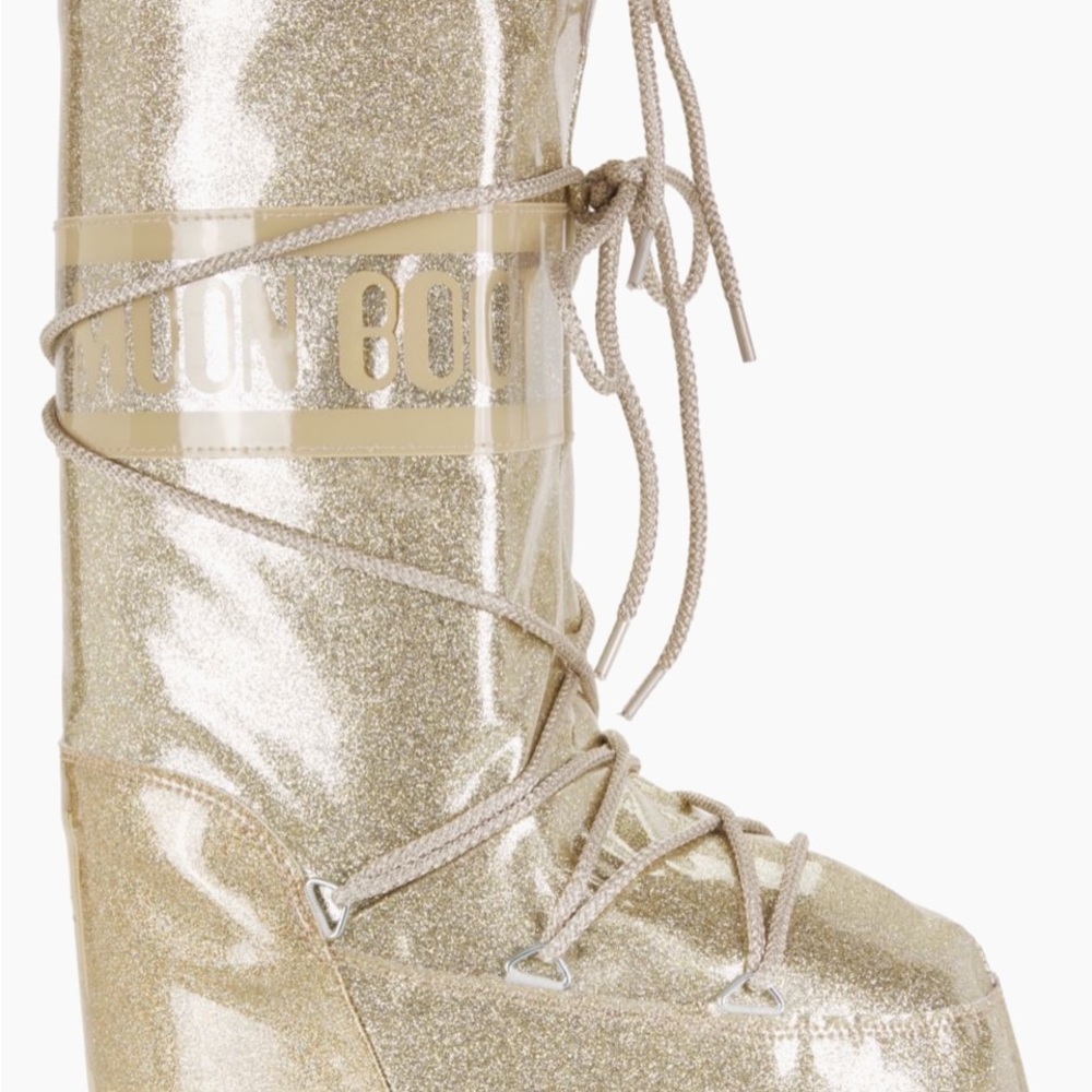 Iconic Moon Boot Women's Gold Glitter Snow Boots